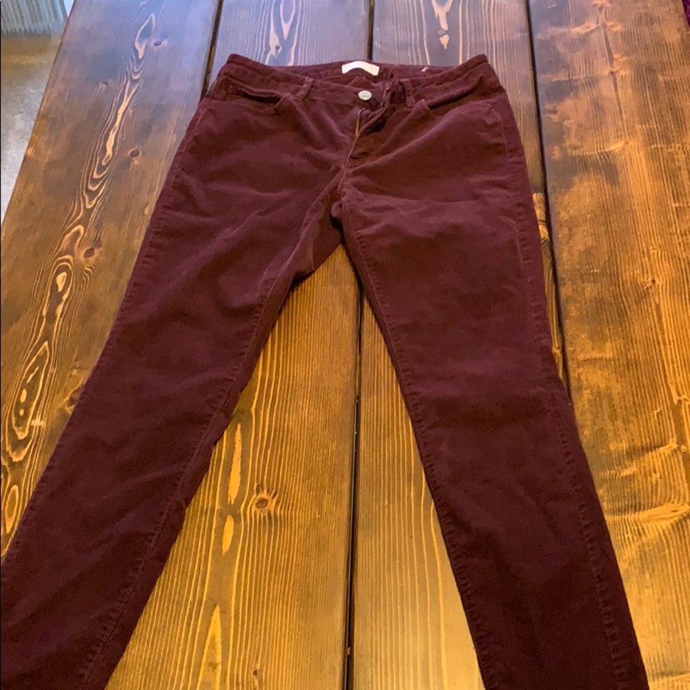 LOFT burgundy corduroy skinny pants